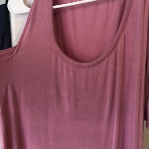 Pink long shirt with shoulder cuts